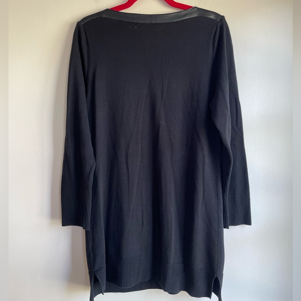 Eight Eight Eight Sweater Dress with Faux Leather Trim Size M - Picture 4 of 5